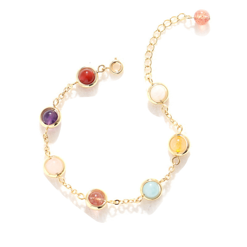 Crystal Bracelet for Women Korean Version Sweet Forest Style Colorful Lucky Beads Designer bracelet Ins Madam Exquisite Version Rainbow Candy Beads Br