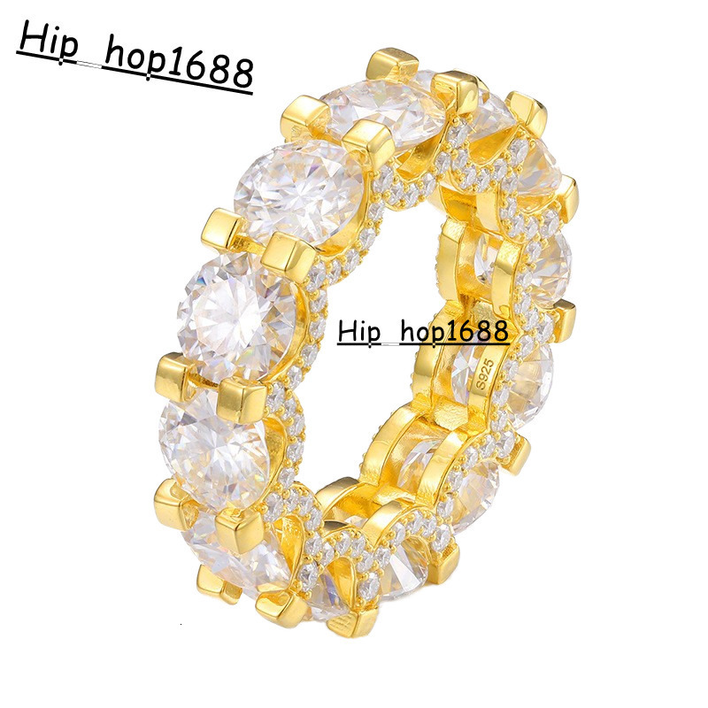 5mm Eternity Ring Iced Out S925 Silver Round Cut Vvs d Color Eternity Moissanite Diamond Hip Hop Tennis Ring for Men and Women