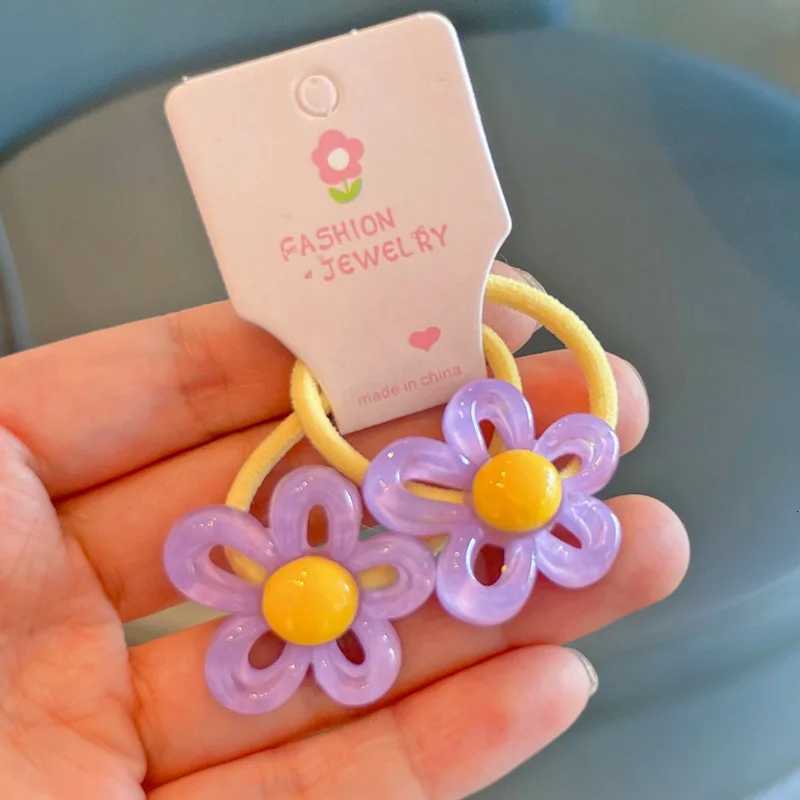 2PCS Transparent Irregular Hollow Flowers Princess Hair Accessories Girls Elastic Hair Bands Children Headwear Baby Hair Ties R250730