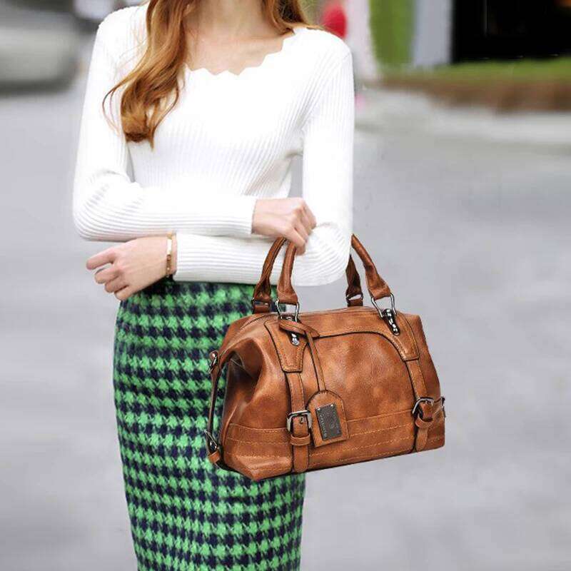 Women Tote Handbags PU Leather Ladies Boston Shoulder High Quality Female Top Handle Messenger Crossbody Bags