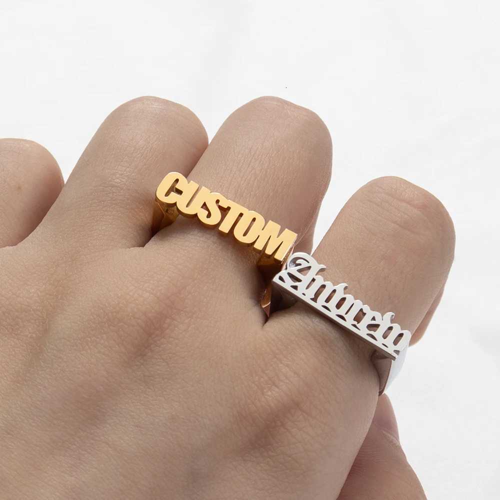 Personalized Name Rings Old English Name Rings Jewelry Gifts Mens And Womens Stainless Steel Jewelry Valentines Day Gifts y250730