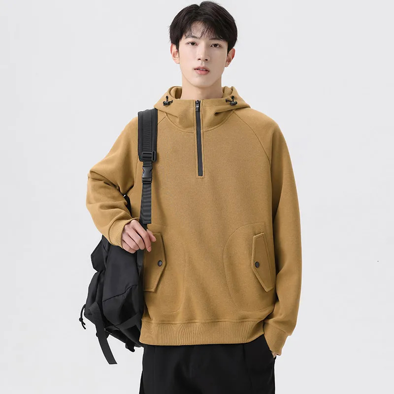 Men Sweatshirts Cotton Hooded Oversized 6XL 7XL 8XL Plus Size Casual Half Zipper n Autumn Y2K Hoodies Pullovers Streetwear 250731
