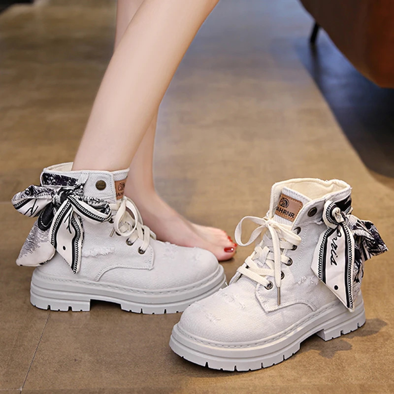 Women Ankle Boots Personalized Denim n Casual Shoes Fashion Outdoor Comfortable Shoes Flats Walking Boots For Female 35-40 250729