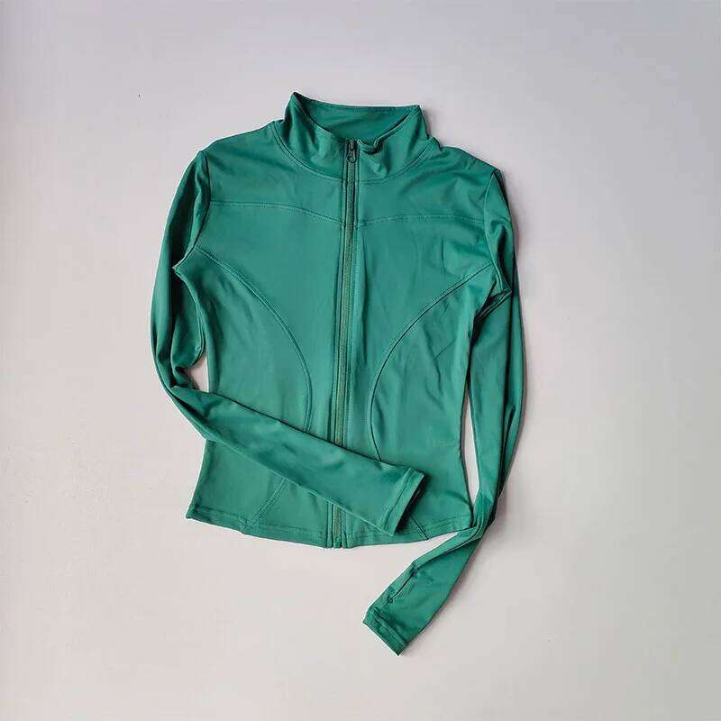 Outdoor Sports Long Sleeved Women Slim Yoga Clothes Quick Dry Zipper Cardigan Stand Up Collar Running Fiess Jacket Top