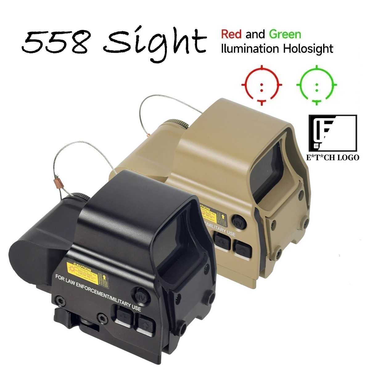 553 558 Holographic Red Green Dot Sight Hunting Red Dot Reflex Sight CS Games Airsoft Riflescope Collimator 20mm QD Rail R250730