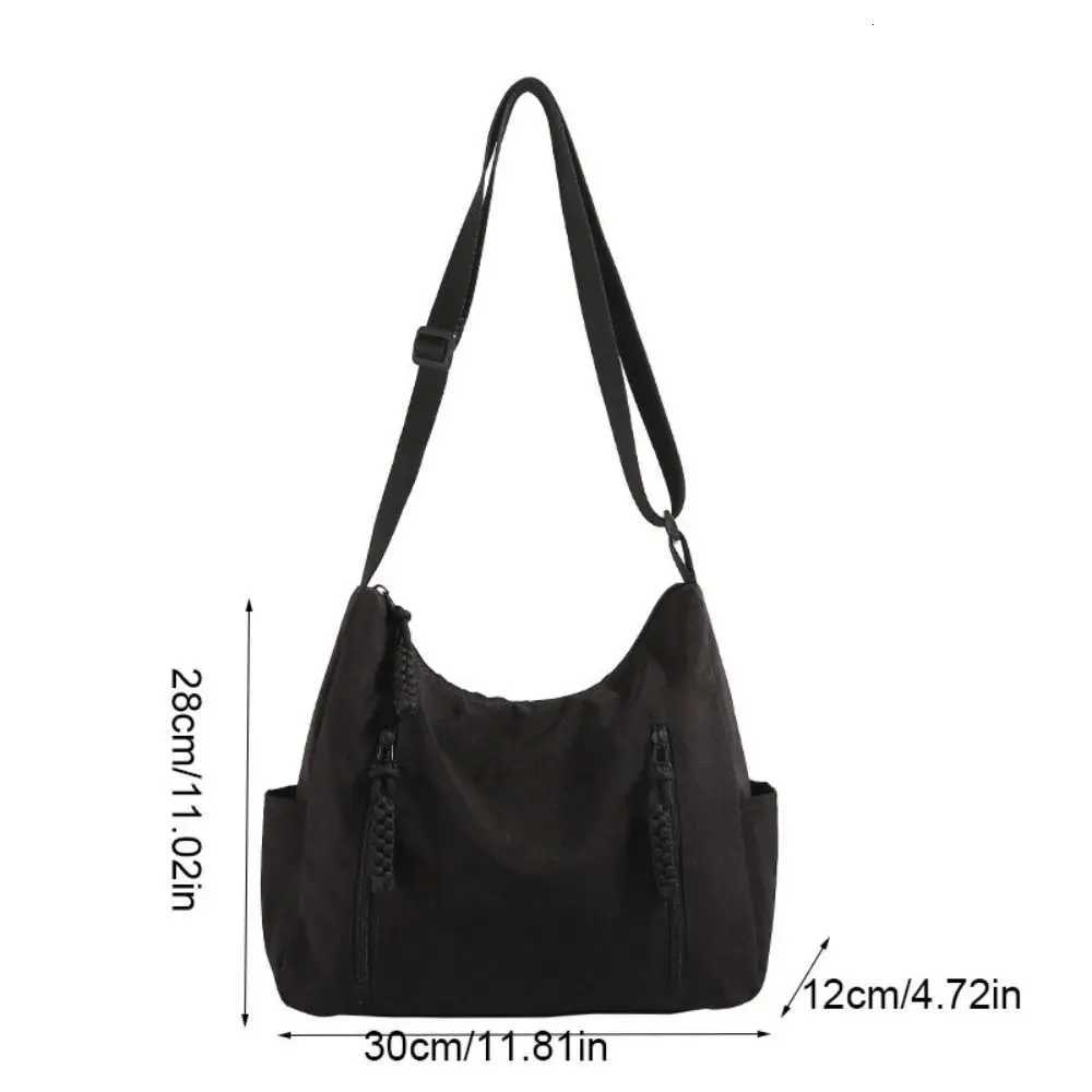 Solid Color Oxford Cloth Crossbody Bag Korean Style Multi-Pocket Single Shoulder Bag Adjustable Straps Large Capacity Y250730