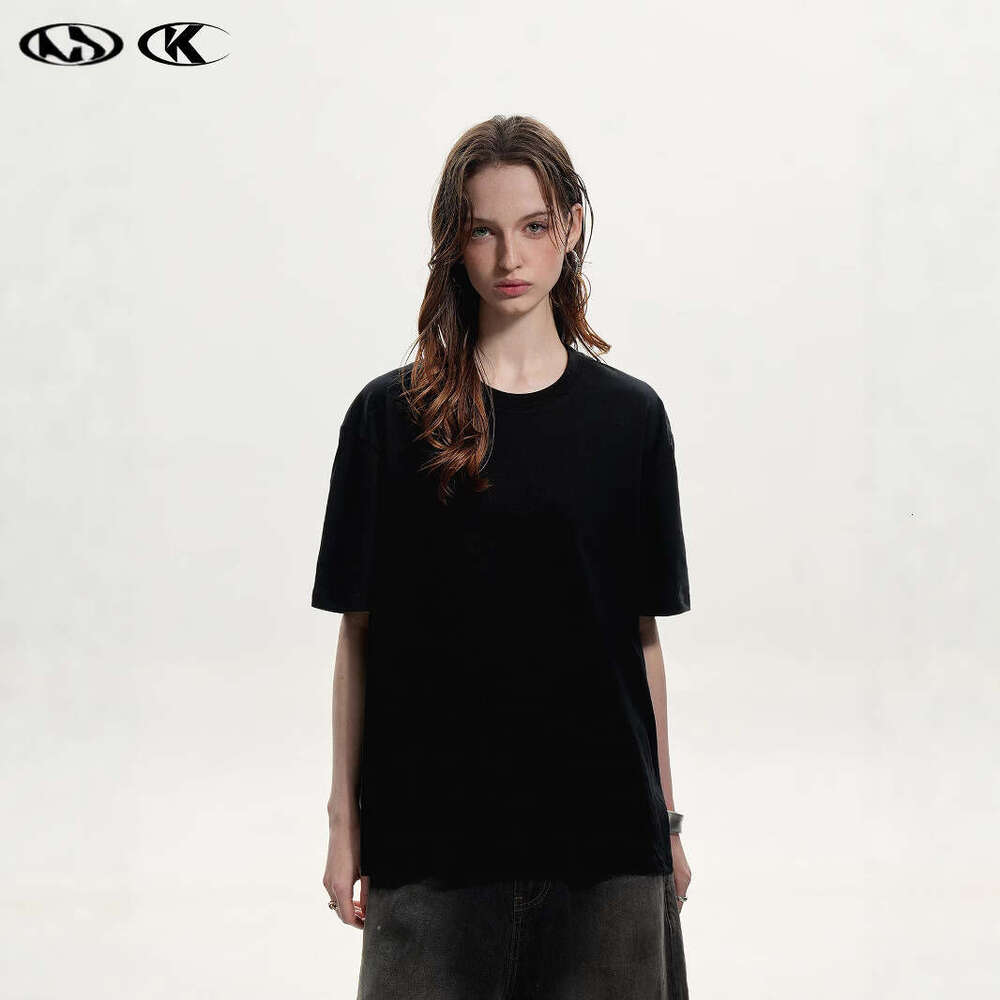 11Kn American Style Casual Loose Trendy Basic Heat-Resistant Wrinkle-Resistant Cool Antibacterial Solona Short Sleeve Round Neck T-Shirt For Men And W