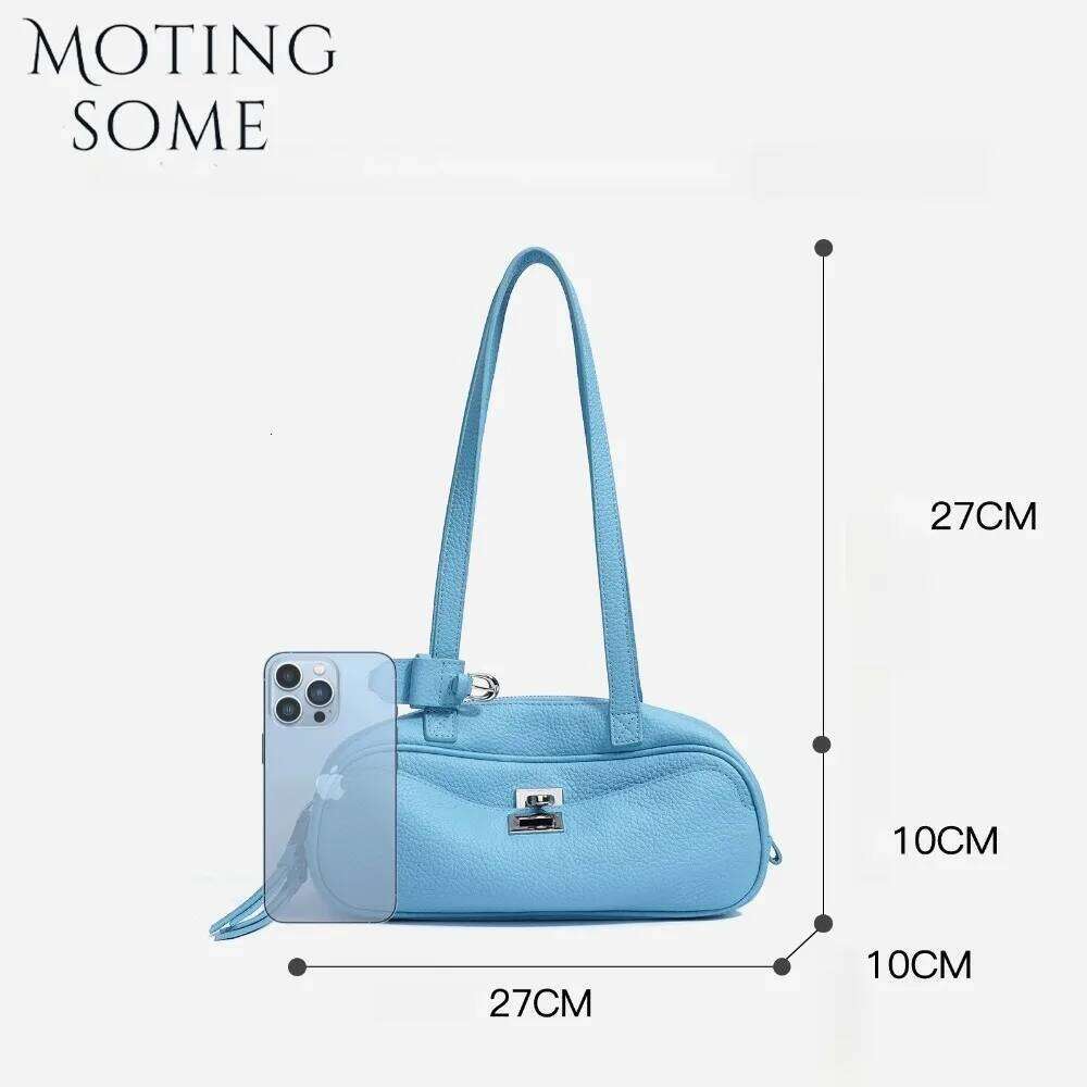 Motingsome First Layer Cowhide Bag Woman Handbag and Purse Designer Bags Summer Color Satchel Shoulder Holiday Tote 2025