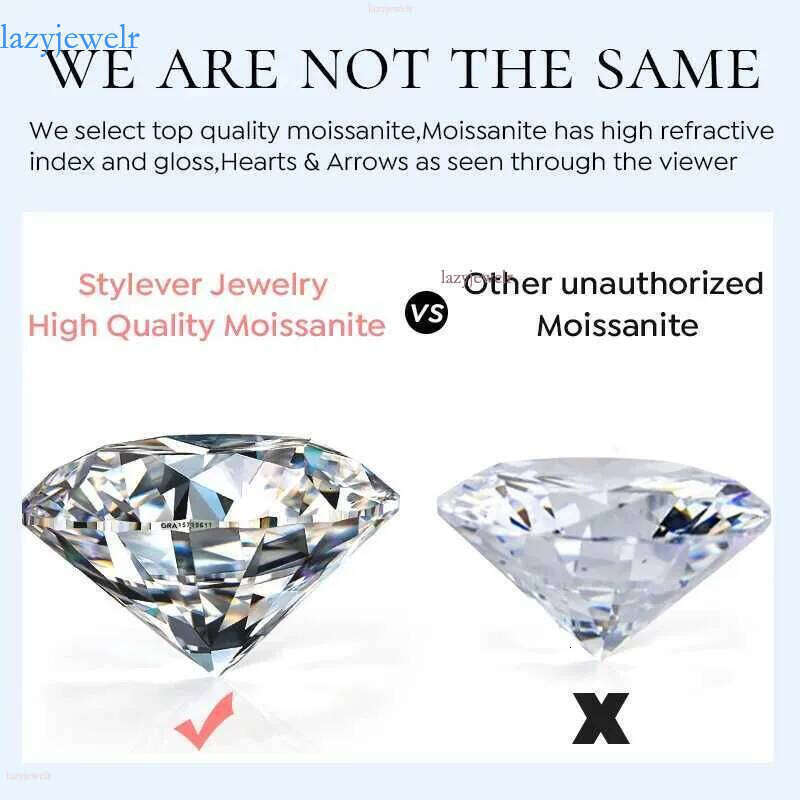 Band Rings GRA Moissanite Womens Halo Ring Round V-shaped Shining Card Wedding Deluxe Dia Jewelry Real Sterling Sier J240410