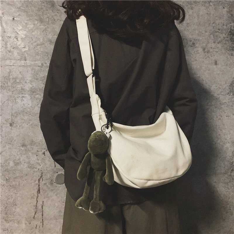 Canvas Crossbody Bag Large Capacity Hip-Hop Street Style For Both Men And Women Y250730
