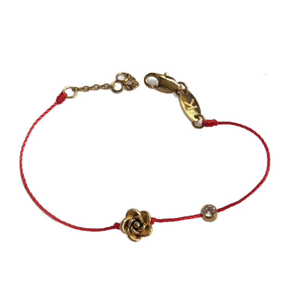 Titanium Steel Real Gold Plated Rose Flower Handmade Woven Bracelet Non-Fading Light High-End Exquisite