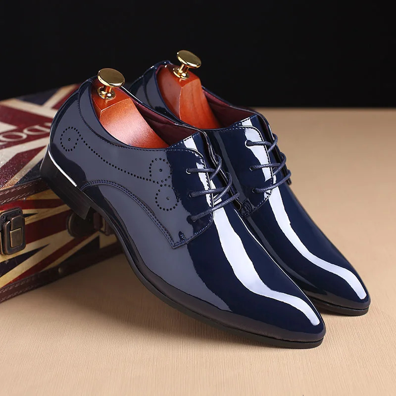 High Quality Men Formal Shoes Men Oxford Leather Dress Shoes Fashion Business Men Shoes Pointed Wedding Shoes 250730
