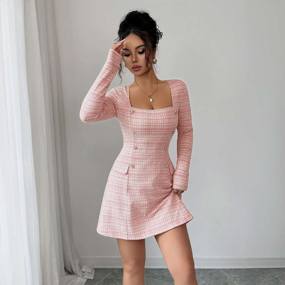 Simple Fashion Style Long Sleeve Dress Women's Clothing 2025 Autumn Winter