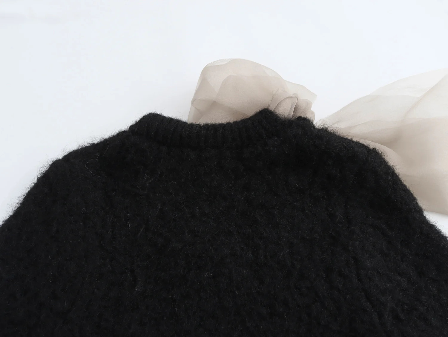 Womens Clothing Sales Trend Sweet Transparent Bow Decoration Short Sleeve Pullovers Knitwear Sweater 250731