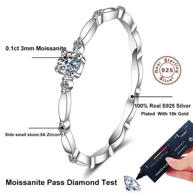 3D D Color VVS1 Moissanite Ring for Women Wedding Fine Jewelry with Certificate 925 Sterling Silver Engagement Rings Gifts y250730