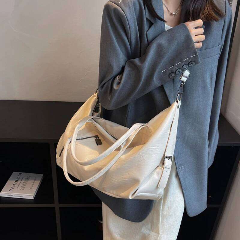 Fashion Women s Large Capacity New Pu Leather Versatile Crossbody Simple Casual Shoulder Tote Bag bag