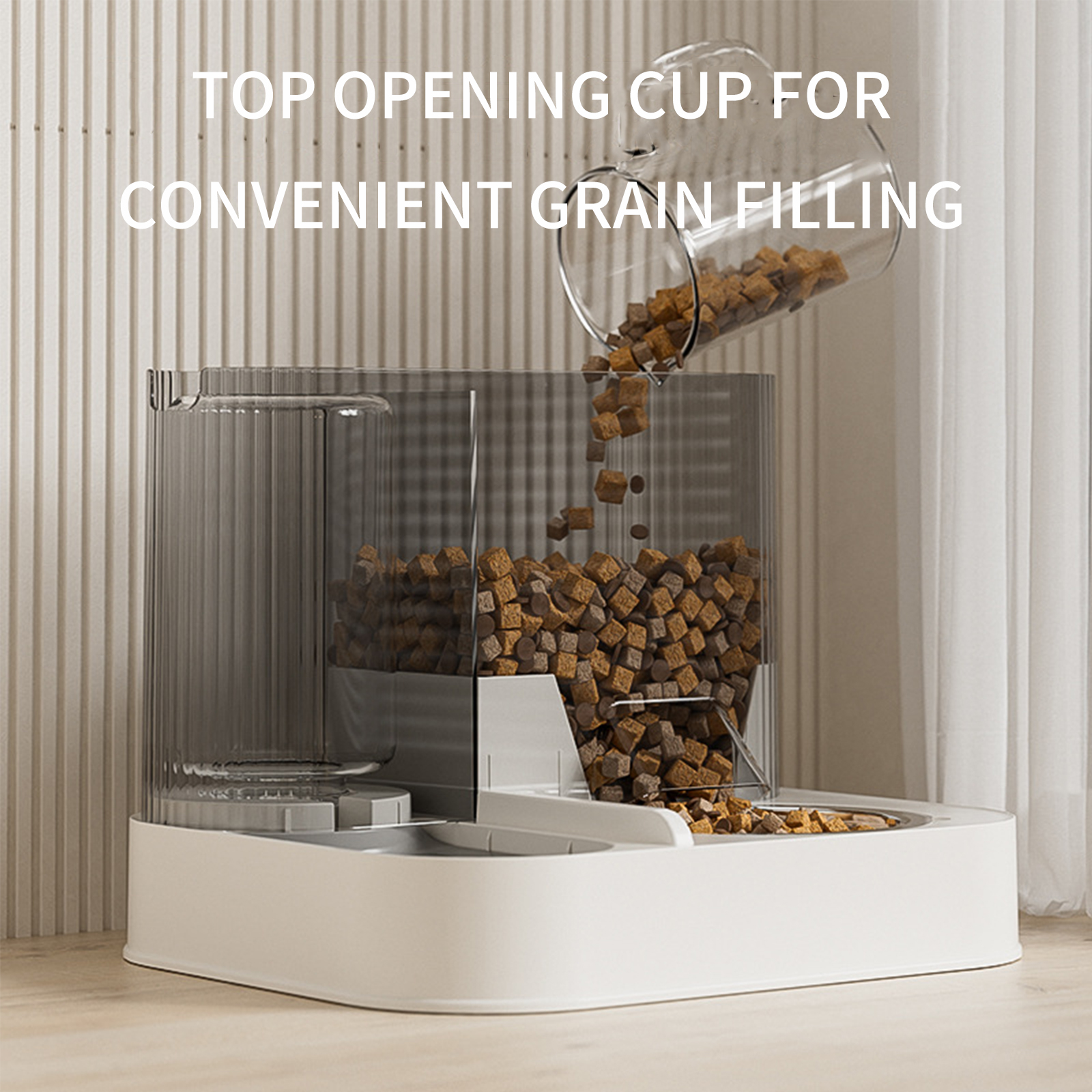 Automatic Feeding Machine Cat Bowl Dog Bowl Cat Food Feeding and Drinking Water 2-in-1 Stainless Steel Pet Bowl Pet Supplies