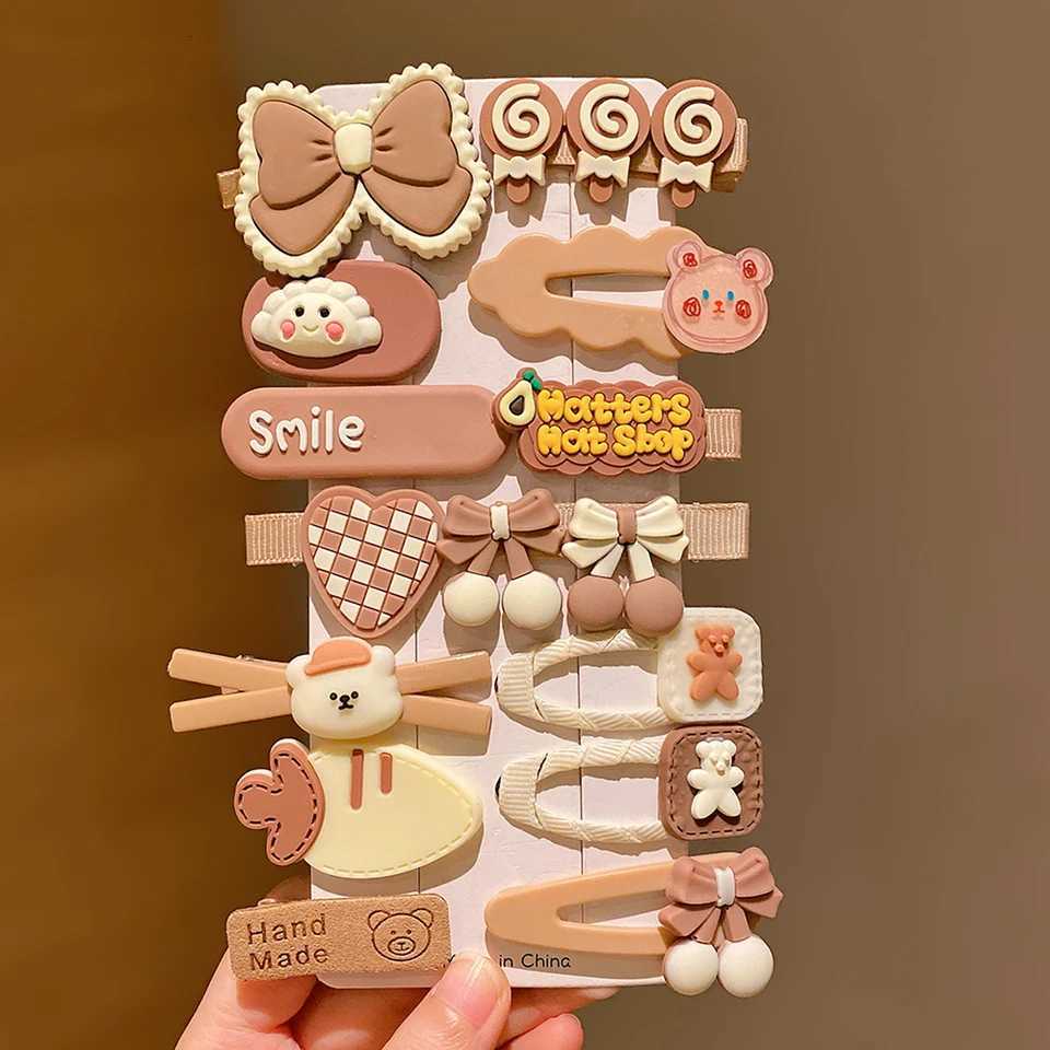14 pieces of cartoon bangs broken hair clips that do not hurt hair side clips on the back of the head sweet and versatile R250730