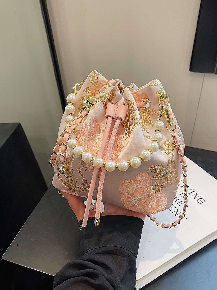 New Chinese style trend trendy women s bag new pearl handbag designer bag bucket bag fashionable multifunctional shoulder bag