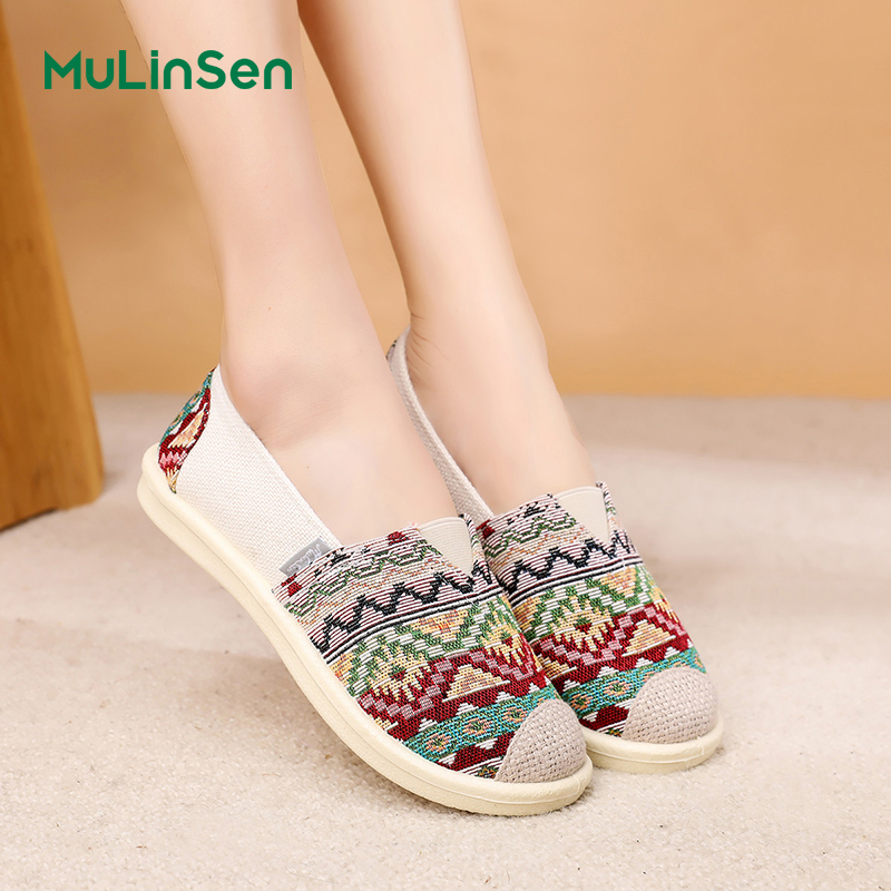 Mulinsen Old Beijing cloth shoes women's 2025 new slip-on lazy mom shoes summer breathable handmade fisherman shoes