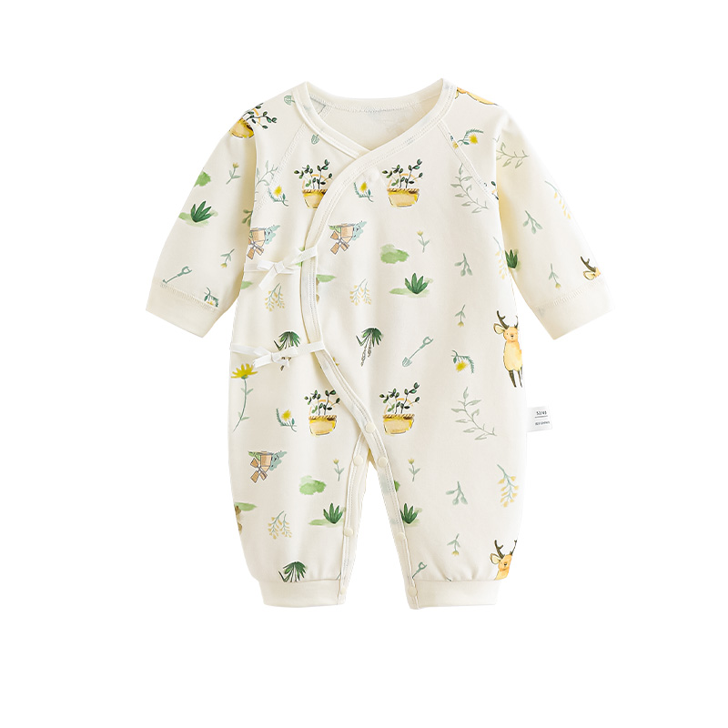 Autumn baby clothes pure cotton long-sleeved infant and toddler A-type clothes baby jumpsuit baby home clothes climbing clothes