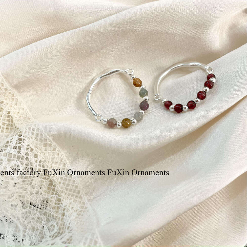 Minimalist INS Style Light Luxury High-End Niche Design Half-Hoop Elegant Women Beaded Round Bead Ring 6c5