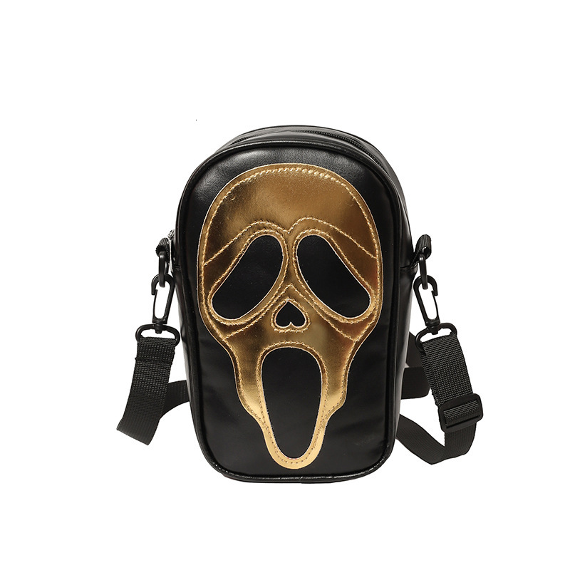 New Skull Personality Quirky Ghost Shoulder Halloween Women's Crossbody Small Square Phone Bag ddmymoon