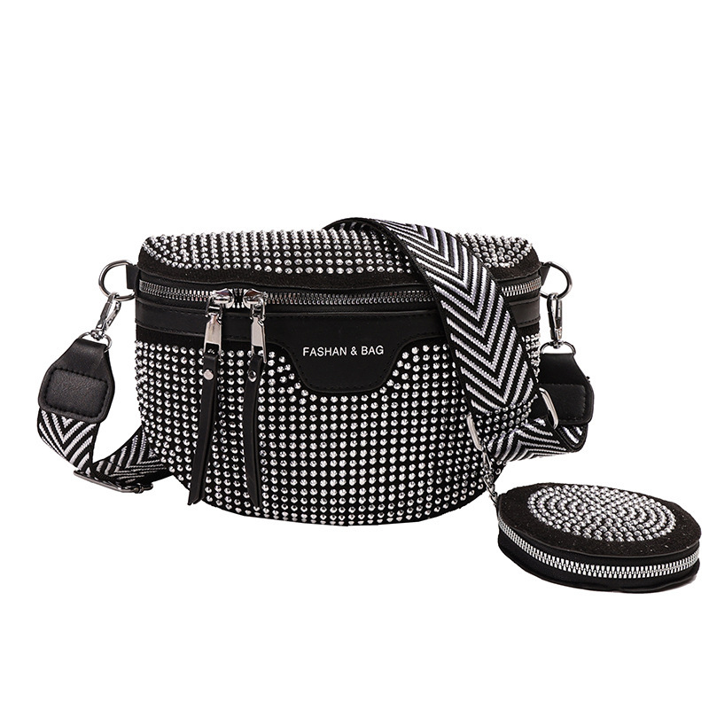 2024 New Ins Super Hot Internet Celebrity Women's Stylish Waist Fashionable Personality Trendy Rhinestone Single Shoulder Crossbody Bag ddmymoon
