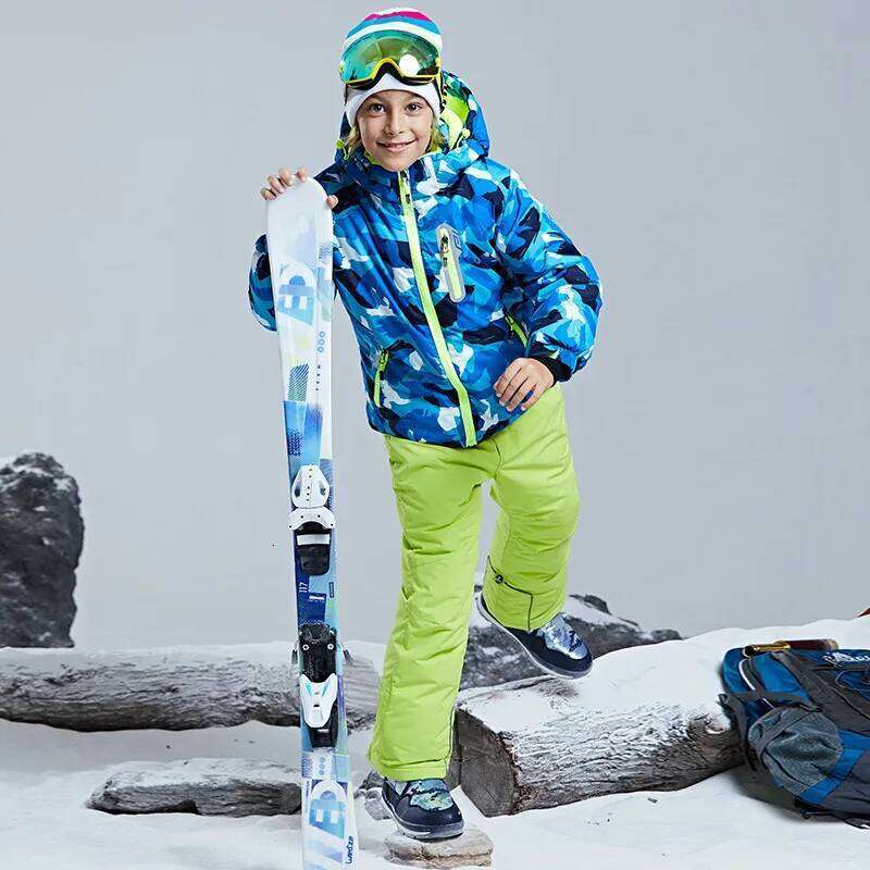 -30 Degree Children Clothing Set Boys Girl Kids Snowboard Ski Suit Waterproof Outdoor Sports Jacket Pants Clothes Snowsuit Teen