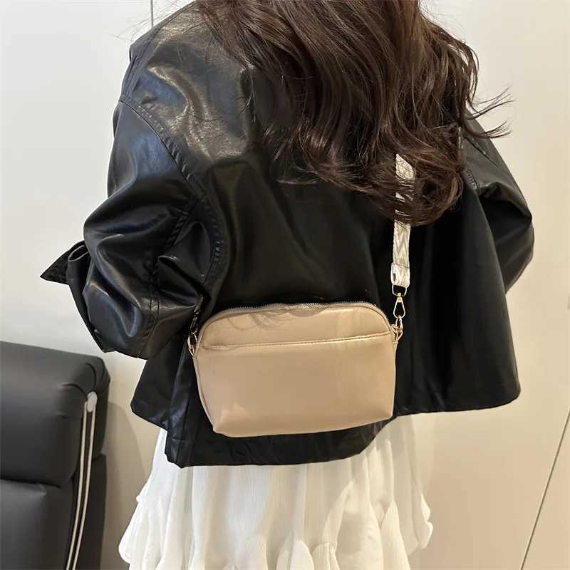Casual Solid Color Women Square Shoulder Bags Simple Commuter Ladies Soft Pu Messenger Bag Double-layer Female Handbags Purse Y250730
