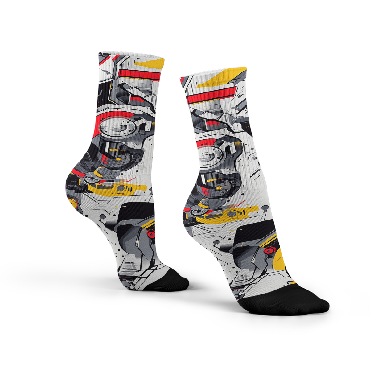 Cyberpunk Mech Design Unisex Tube Designer Socks C128