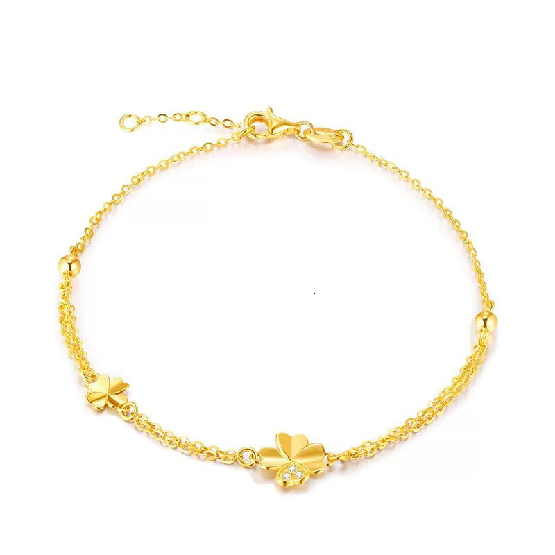 S999 Pure Madam Silver Lucky Four-leaf Clover Bracelet For Designer Bracelet Women, Light Luxury High-end Bracelet 2025 New Model Gift For Girlfriend 