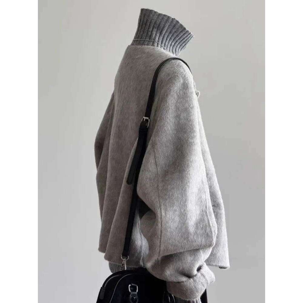 Xiaoxiangfeng Gray Woolen Coat For Women, 2024 Autumn And Winter New Style, High-End Temperament Short Jacket 250728