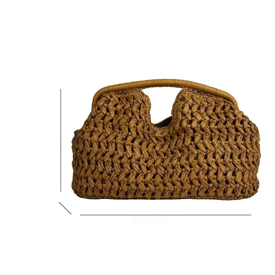 Designer Luxury Summer Clutch Beach Light Brand New High End Seaside Vacation Travel Clouds Straw Woven Women Simple Clip Bag