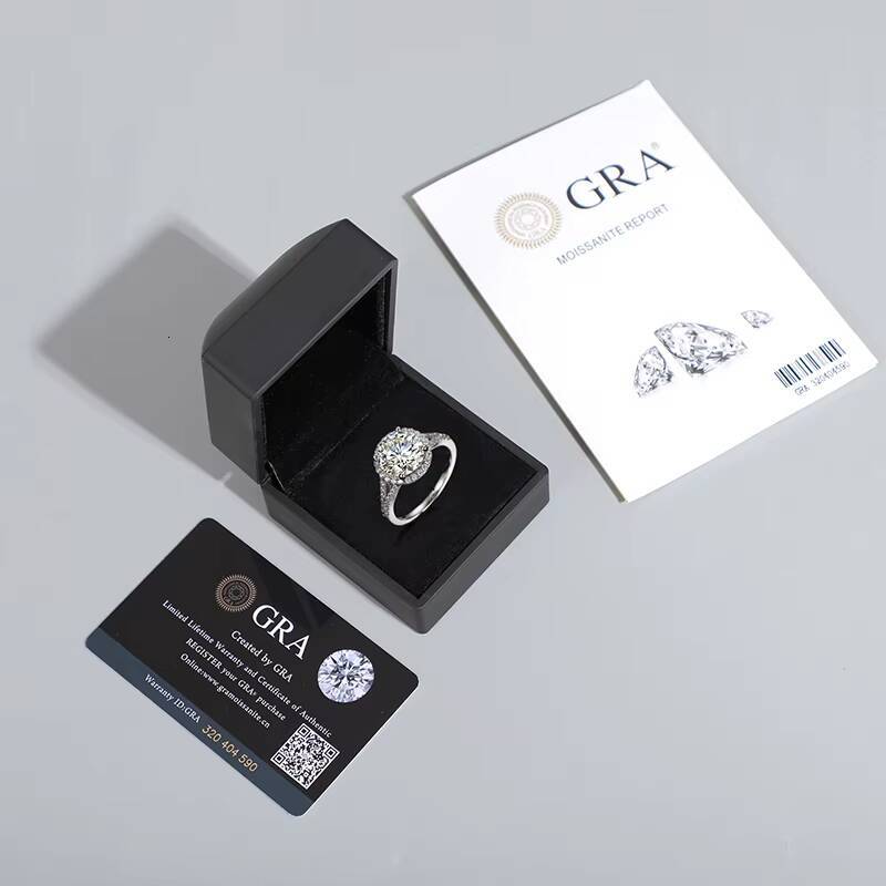 3ct 9mm Moissanite Ring Jewelry 925 Sterling Silver Moissanite Engagement Ring Pure Silver White Gold Plated Rings for Women