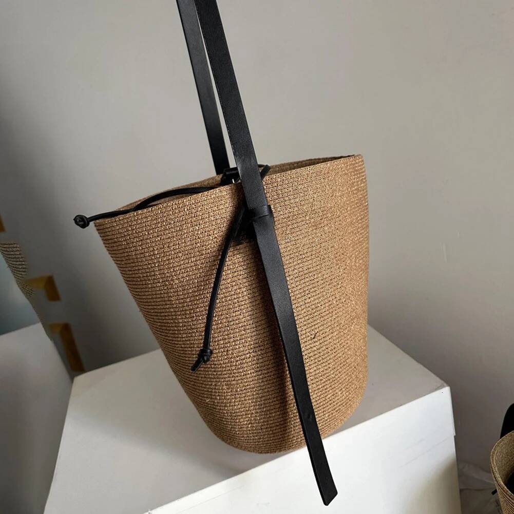 Woven Straw Women with Adjustable Strap Summer Beach Solid Shoulder Bag Cute Handbag for Travel Shopping high-quality