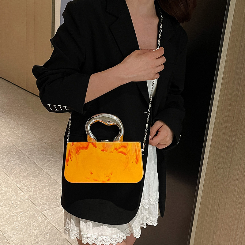 Acrylic Personalized Handheld Box for Women 2025 New Fashion Ice Crack Pattern Single Shoulder Crossbody Evening Bag ddmymoon