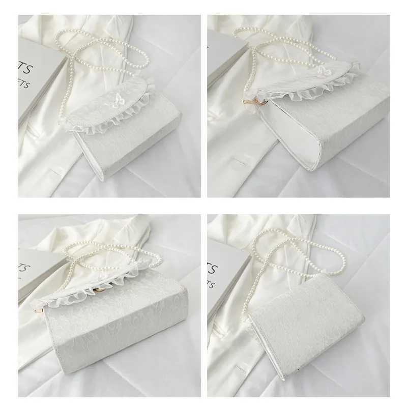 Crossbody Bags for Women Vintage Lace Pearl Chain Ladies Small Square Shoulder Bag Female Clutch Purse Handbags Sac Femme Y250730