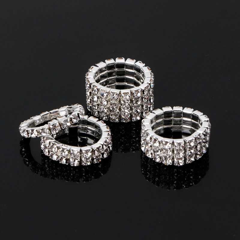 Elastic Ring Fashionable Stretch Crystal Inlaid Finger Rings Unique Engagement Wedding Promise Ring Fashion Jewelry Gift y250730