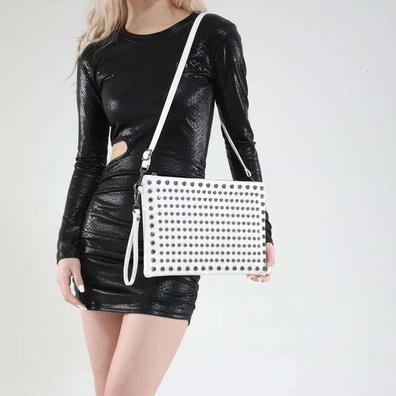 Retro Small Rivets PU Leather Shoulder Bag For Women 2025 New Punk Style Handbags And Purses Females Crossbody Bags