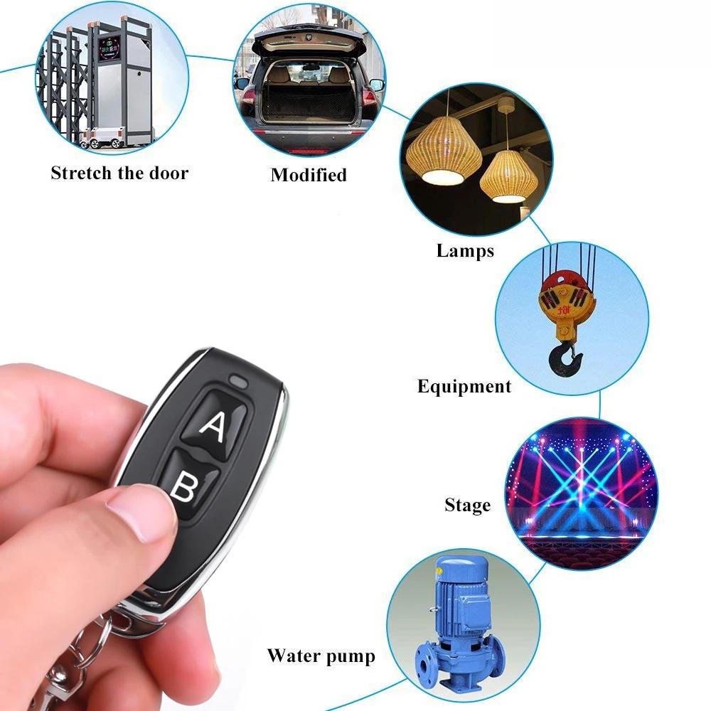 433/315MHz Self Copy RF Remote Control Wireless Transmitter 2 Buttons for Garage Door Gate Home Opener