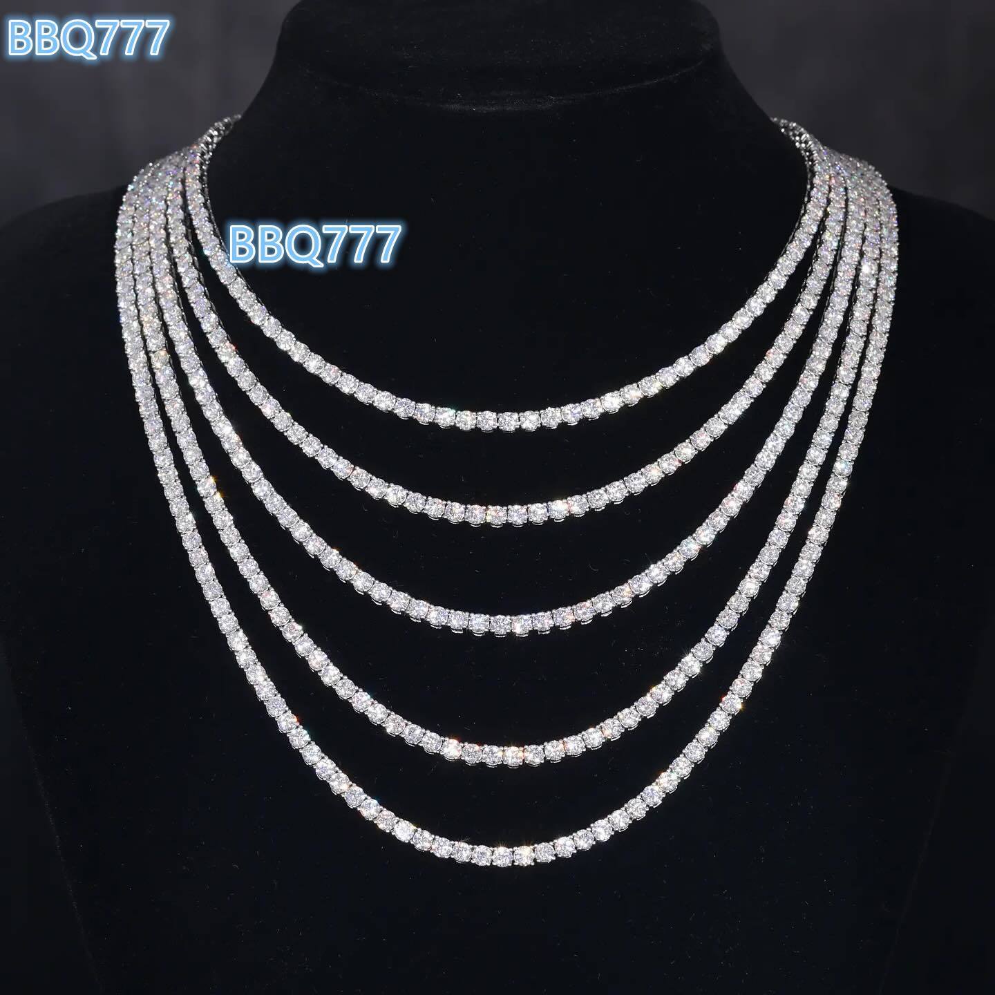 Wholesale Tennis Chain Women Iced Out Tennis Necklace 925 Silver 3mm 4mm 5mm Men Vvs Moissanite Tennis Chain