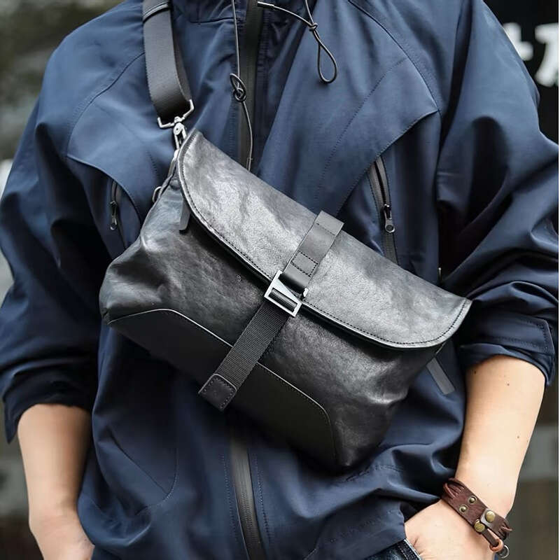 Leather Bag Men Bag Crossbody Bag Genuine Leather Waterproof Casual Trendy Brand New Fashion High End Men S Shoulder Crossbody Bag