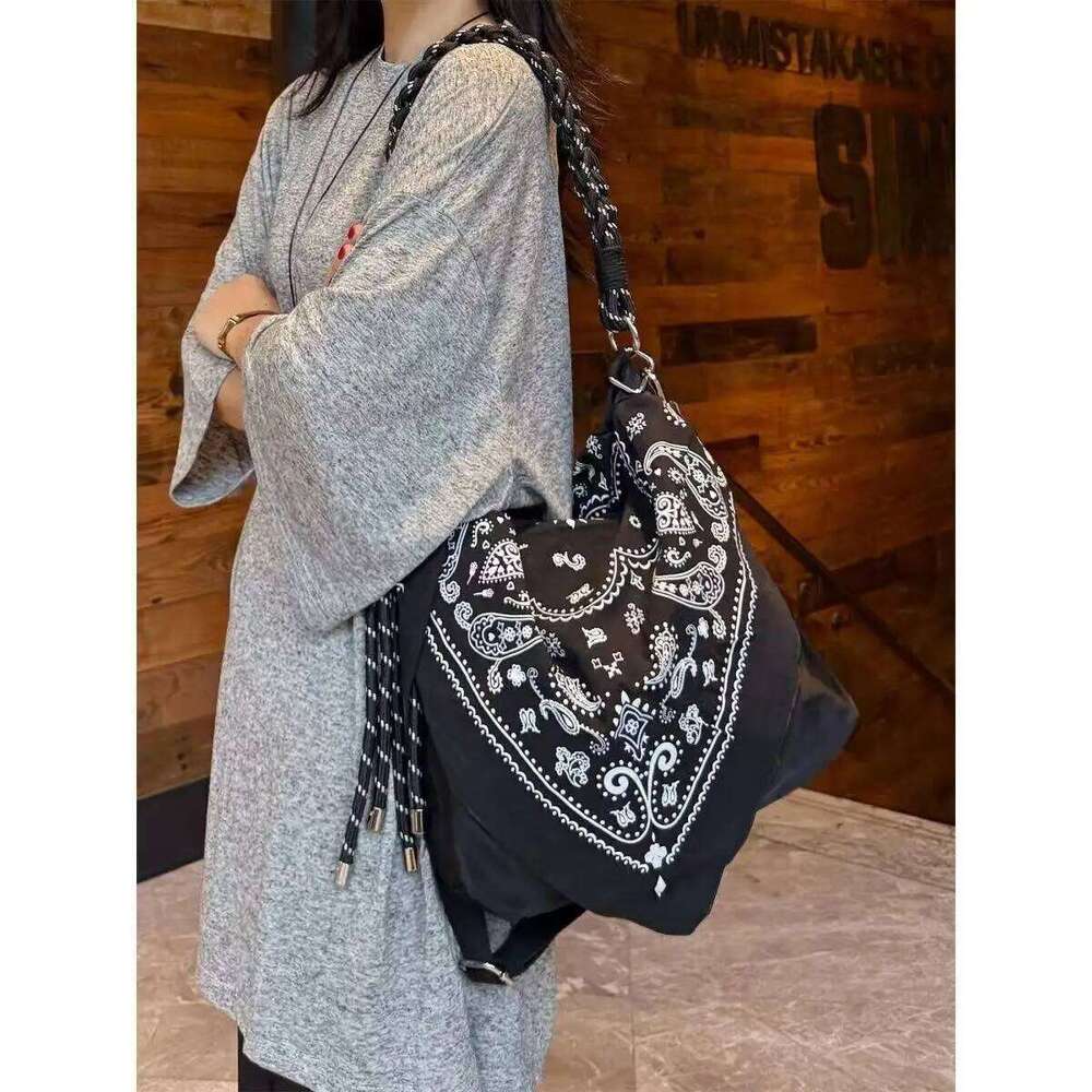 Chinese Style Bags For Women Designer Handbags Purses 2025 New In Polyester Cashew Flower Pattern Braided Strap Shoulder