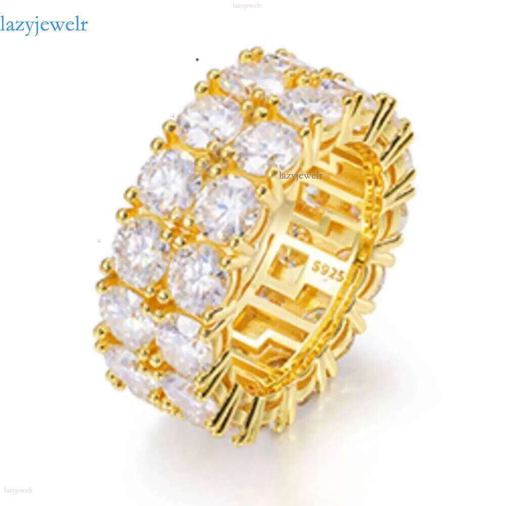 Stylish sparkly 2-row diamond ring by Dia Tester Sterg Sier Jewelry Moissanite ring