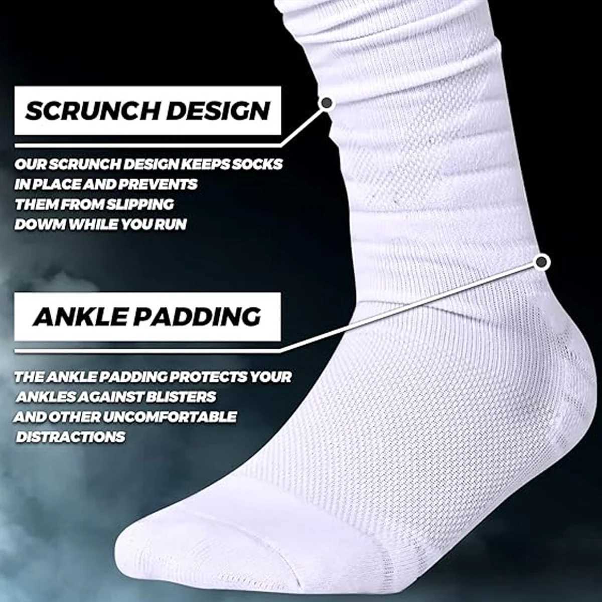 1 Pair of Scrunch Football Socks Non-Slip Mens Football Socks Extra Long Socks Soccer Socks Over The Knee Athletic Z250731