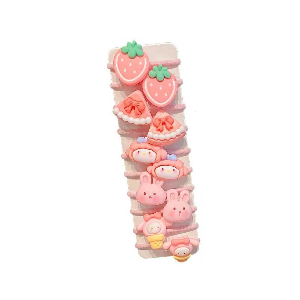 10 Piece Set 2024 New Small Thumb Ring Baby No Harm Hair Ring Childrens Cute Rubber Band Girls Headdress R250730