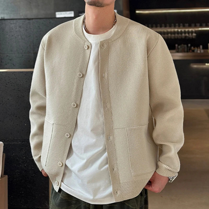 Fall Winter Casual Mens Cardigans Knitting Solid Color Buttonup Sweatercoats For Men Outdoor Fashion Slim Outerwear 250731