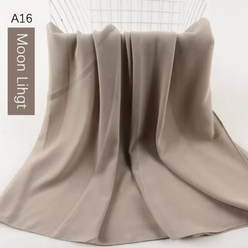 T1354 Pearl Chiffon Veil Long Scarf Malay Hijab Scarf Middle East African Shawl