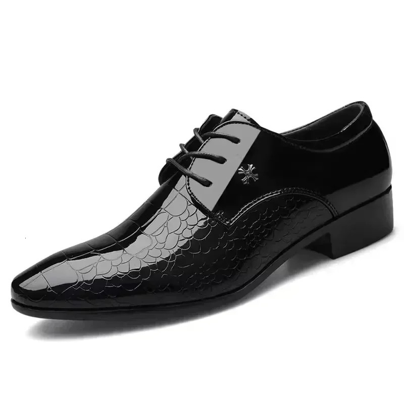 Pointed Toe Dress Plus Size Shoes est Italian Oxford Shoes for Men Classic Derbies Patent Leather Wedding Shoes 250730